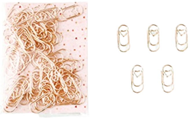 마켓감성 작은 하트 클립 골드, 50개입, 1개