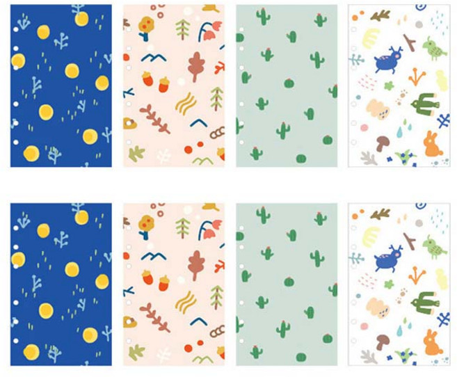 루카랩 아카이브 6공 리필속지 패턴 페이퍼 커버 세트 숲, 2세트