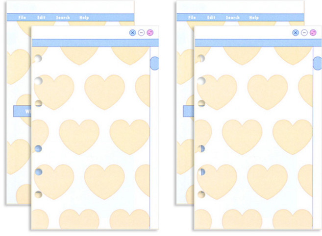 루카랩 아카이브 6공 리필속지 빈티지 컴퓨터 세트 서치바, 2세트