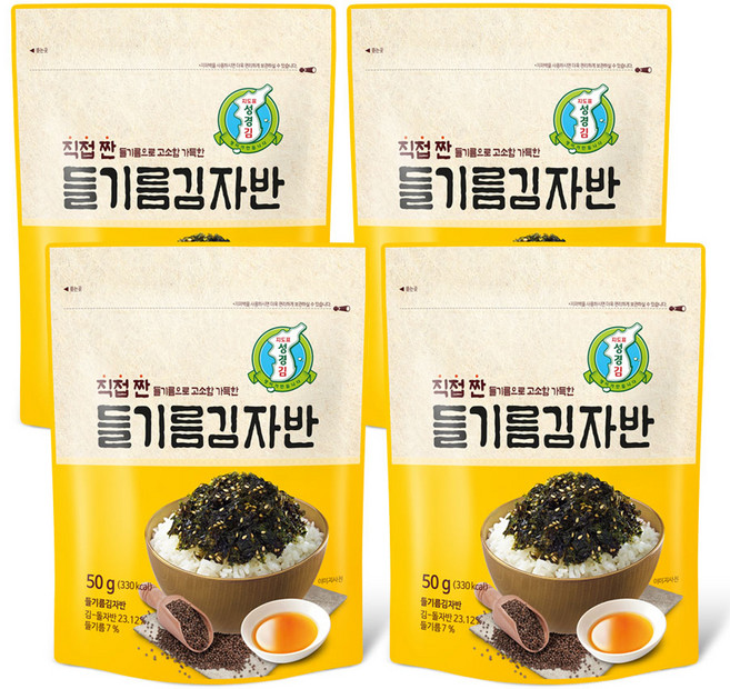 지도표성경 직접 짠 들기름 김자반, 50g, 4개