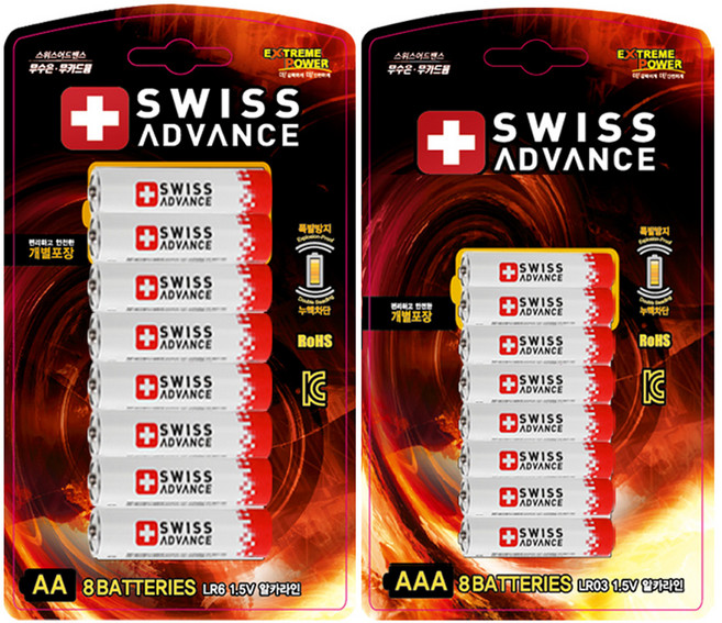 스위스어드밴스 AA건전지 8p + AAA건전지 8p 세트, 1세트