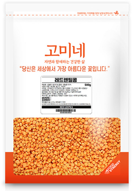 고미네 레드 렌틸콩, 500g, 1개