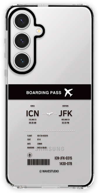 웨이브스튜디오 비행기티켓 디자인 블랙엣지 휴대폰 케이스