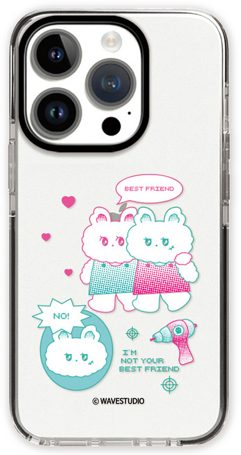 웨이브스튜디오 뿌미와꾸미 디자인 블랙엣지 휴대폰 케이스