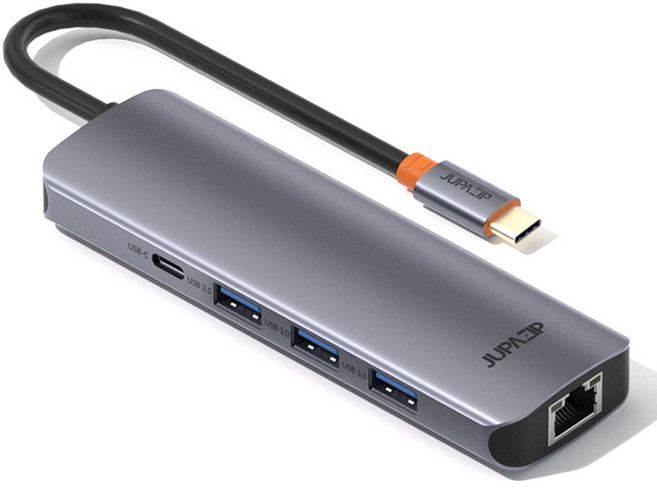 JUPAZIP Type-C 多功能 9合1 USB HDMI TF / SD PD C埠 LAN 集線器 HUB901, 灰色