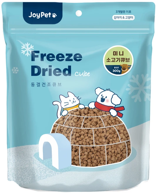 조이펫 반려동물 동결건조 미니 큐브 간식, 소고기, 300g, 1개 - 쿠팡