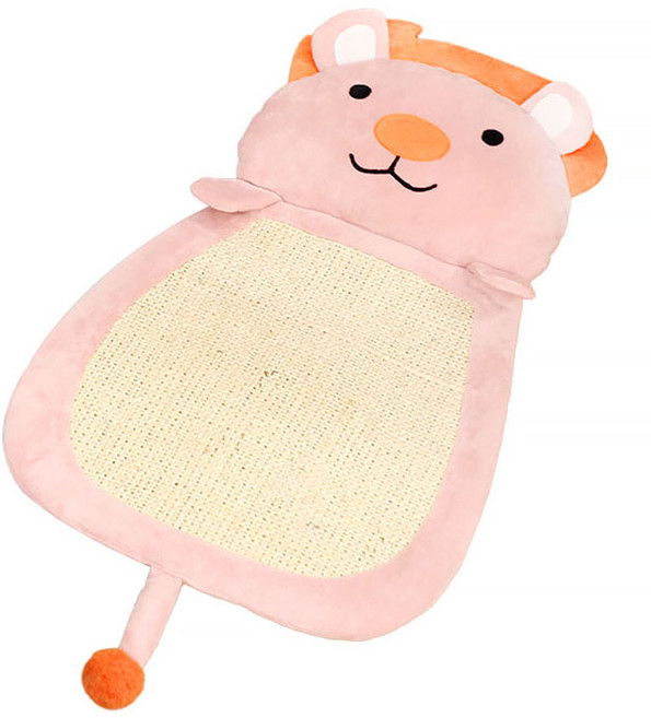 랜보어 반려동물 라이언 걸이형 스크래쳐, 핑크, 1개