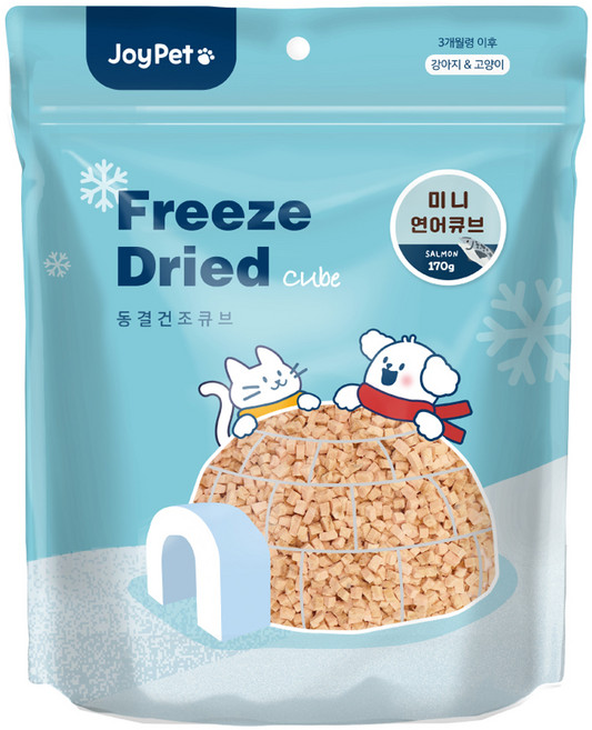 조이펫 반려동물 동결건조 미니 큐브 간식, 연어, 170g, 1개