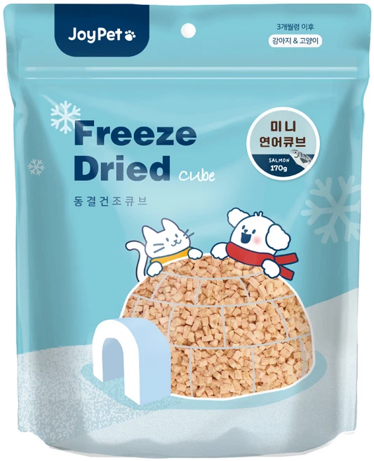 조이펫 반려동물 동결건조 미니 큐브 간식, 연어, 170g, 1개 - 쿠팡