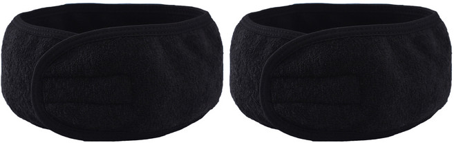 조니프리 찍찍이 세안밴드, 블랙, 2개