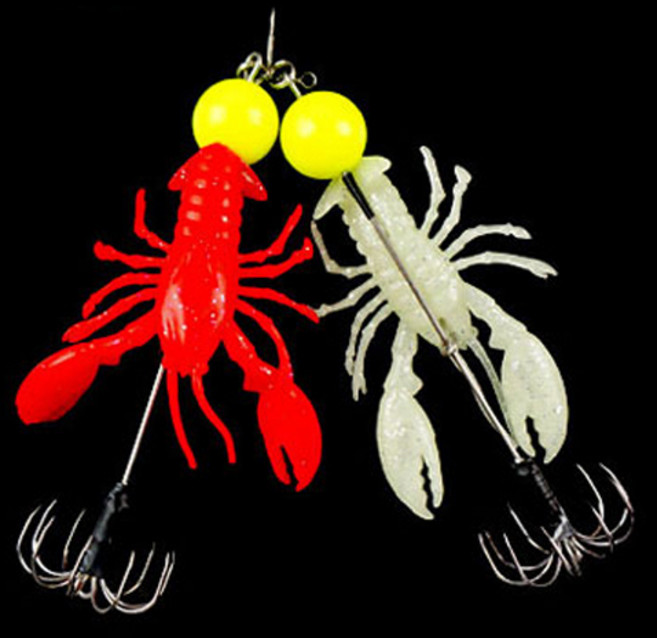 씨타임 문어 쭈꾸미 갑오징어 트윈볼 크랩 에기 바늘 레드 + 글로우 세트, 1개