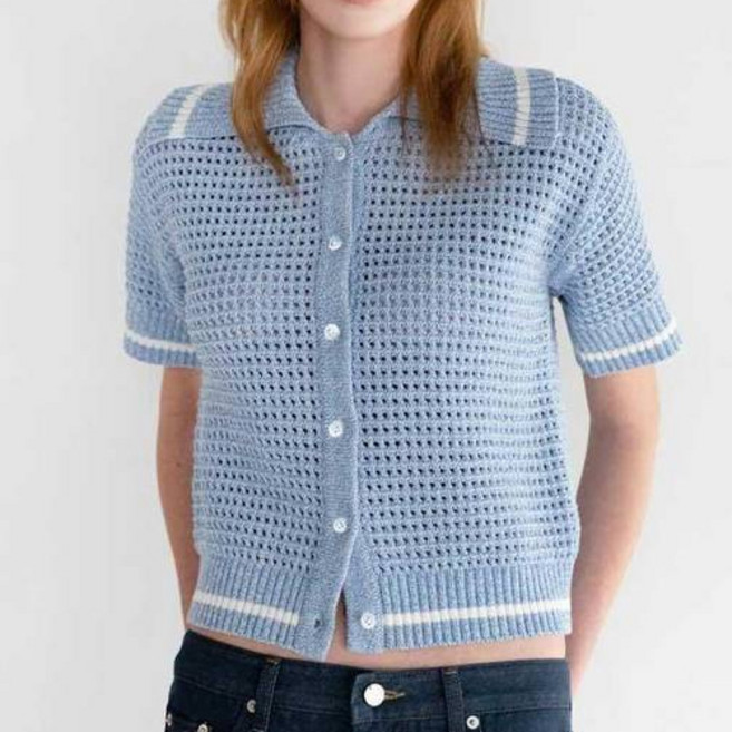 아바몰리 여성용 SCOTCH PUNCHING HALF SLEEVE 가디건