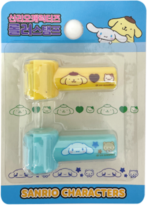 그린피앤에스 산리오캐릭터즈 롤러스탬프, 시나모롤 + 폼폼푸린, 1세트