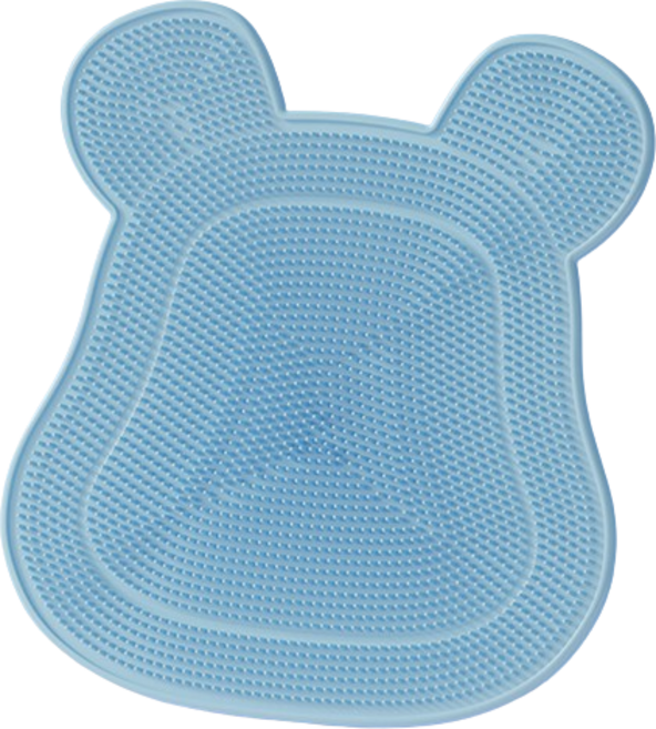 다정다감 곰돌이 각질제거 풋 브러쉬 발세척 매트 블루, 1개입, 1개