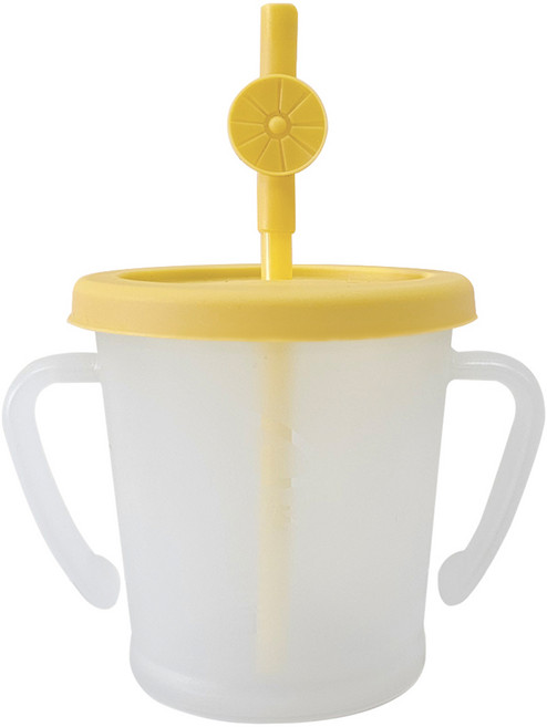 아가프라 유아용 매직 빨대컵 S 300ml + 빨대탑 랜덤발송 세트, 옐로우, 1세트