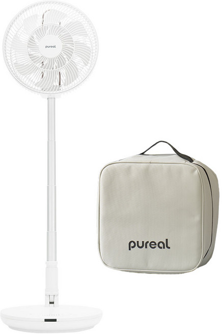 퓨리얼 폴더블 무선 선풍기 + 전용가방 세트, PFF-3000(선풍기), 화이트