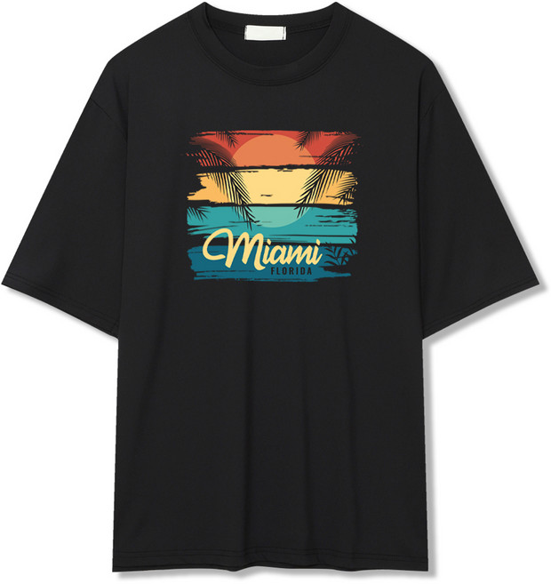 일루소 마이애미 플로리다 오버핏 래쉬가드 반팔 티셔츠