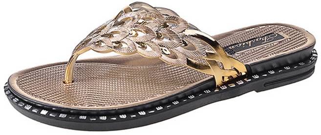 콤마슈 여성용 여름 발편한 샌들 금색 은색 쪼리 슬리퍼 SHY664