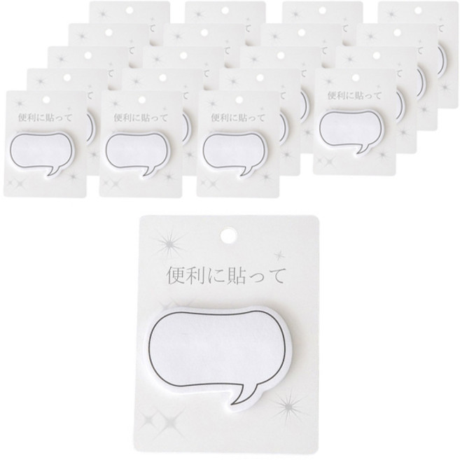 마켓감성 말풍선 시리즈 접착 메모지, A, 1개입, 20개