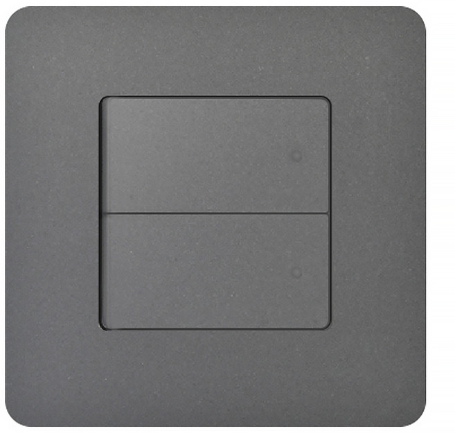 第一 Square 正方形單切2開關 深灰色, 1個