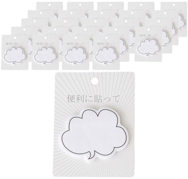 마켓감성 말풍선 시리즈 접착 메모지, D, 1개입, 20개