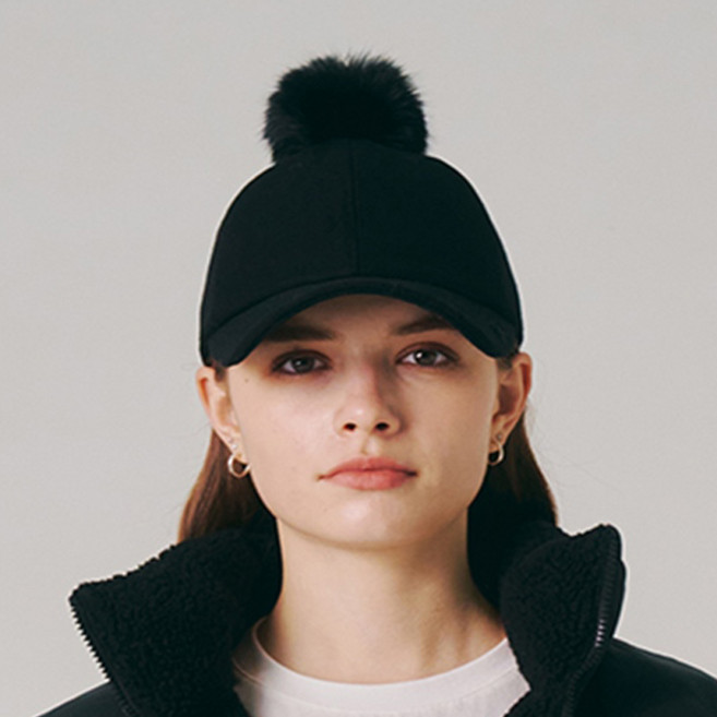 휠라 남녀공용 모직 방울캡 FS3CPE6310F, 블랙, 1개