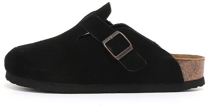 TRAVEL FOX 中性勃肯半包拖鞋 TF0402CS0, 黑色, 275mm