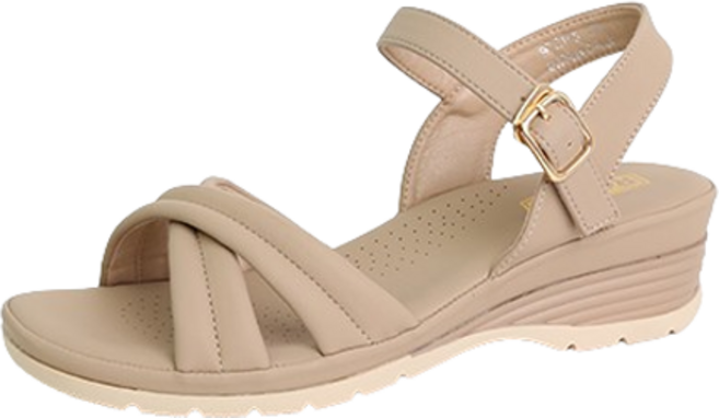 라블 여성용 맥쿠셔닝 X자 웨지샌들