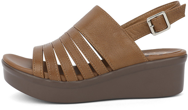 지쎄 제이슈 여성용 천연양가죽 컬레티 슬링백 통굽 샌들 5cm