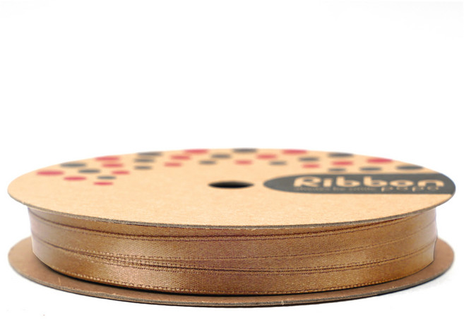 뭉구 프리미엄 유광 단면 공단 리본 5mm, 14 연갈색, 18m, 1개