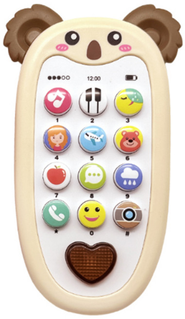 다다랜드 유아용 멜로디 핸드폰 버튼식 장난감 전화기 아이큐폰 스마트폰, 코알라, 1개