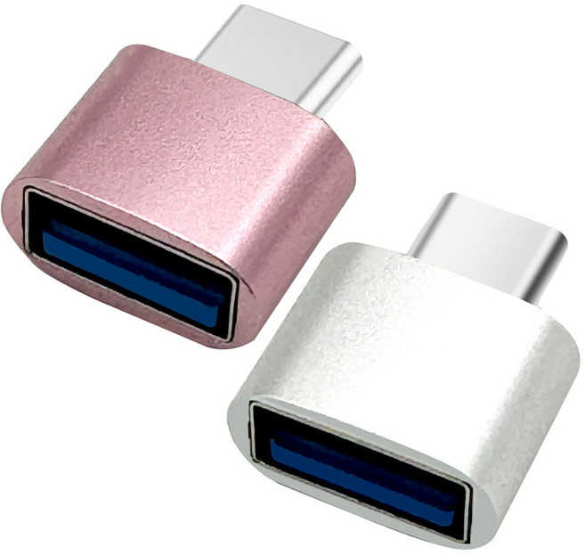 칼론 C타입 OTG젠더 2종 세트 KR-MCOTG, 2cm, 실버, 로즈골드, 1세트