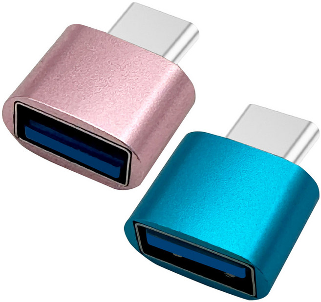 칼론 C타입 OTG젠더 2종 세트 KR-MCOTG, 2cm, 로즈골드, 블루, 1세트