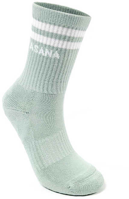 아사나 여성용 미들 파일 쿠션 삭스, 애쉬 민트 + 화이트, 1개