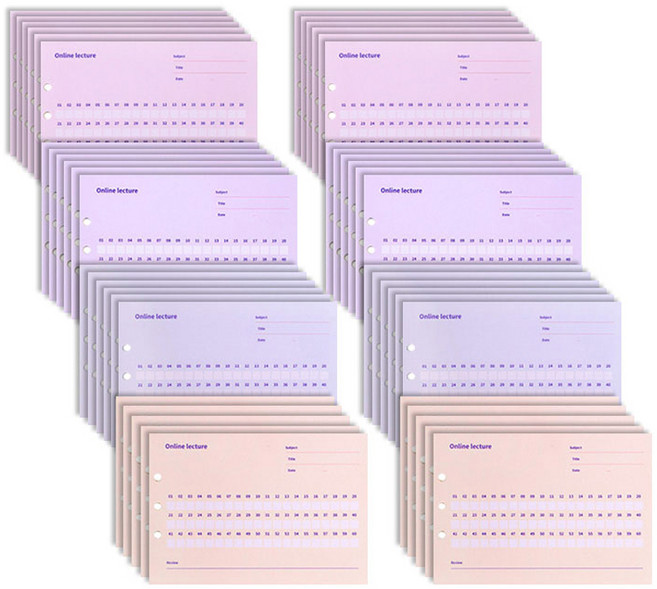 루카랩 6공 리필속지 온라인 수강체크 4종 x 6p 세트, 2세트