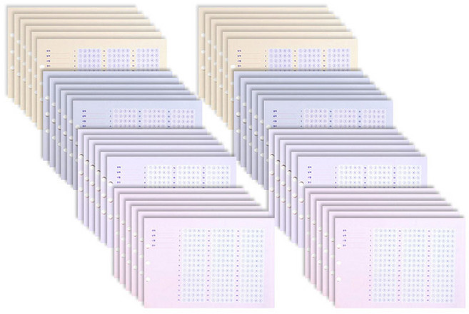 루카랩 6공 슬림 시험점수 관리 리필속지 4종 x 6p 세트, 2세트