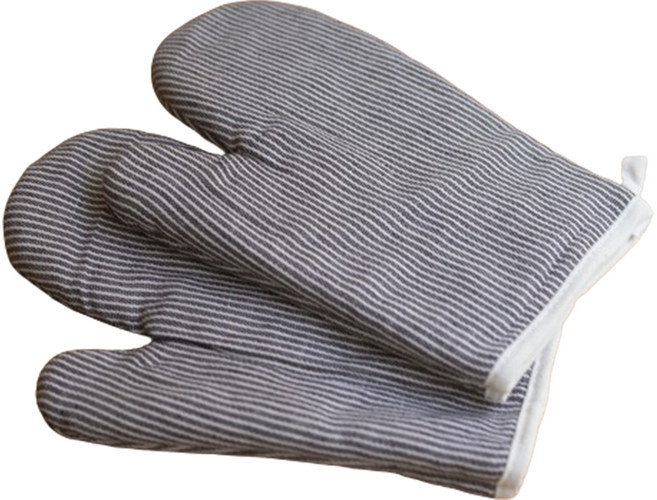 스트라이프 주방 오븐 장갑 2p 세트, 브라운, 1세트