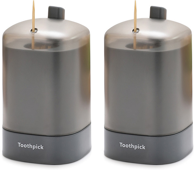 모나코올리브 터치픽 이쑤시개 홀더, 그레이, 2개
