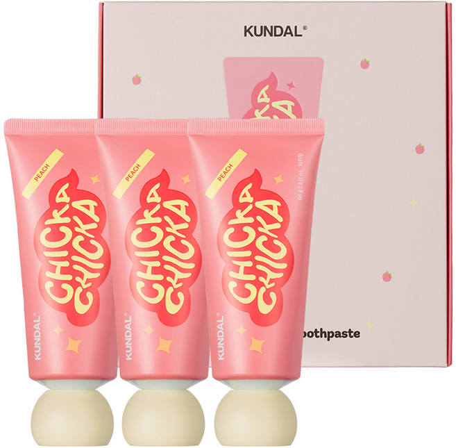 쿤달 치카 스마일 키즈치약 피치향 3p, 180g, 1개
