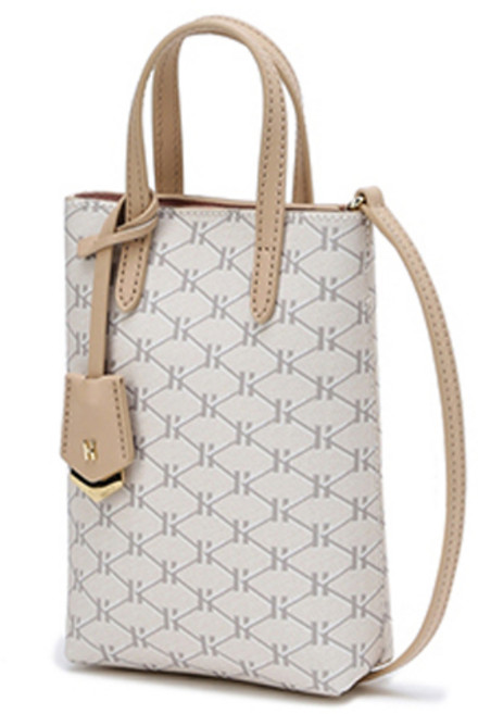 헤지스 여성용 로고패턴 가죽 미니토트백