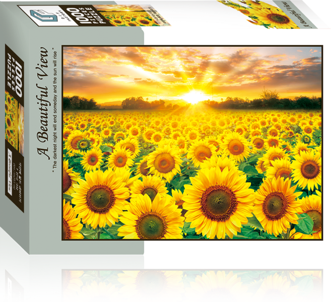 풍경 직소퍼즐 석양에 물든 해바라기 T-DF10-1032, 혼합색상, 1000피스, 1개