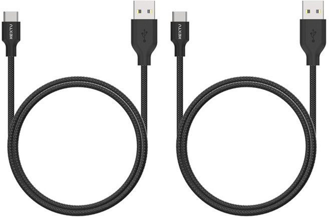 넥스트유 USB A타입-C타입 고속충전 데이터 케이블 NEXT-AC4101U2, 1m, 블랙, 2개