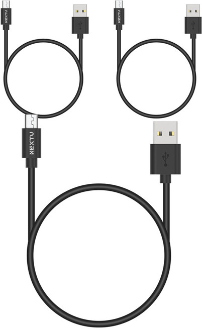 넥스트유 USB A타입-마이크로 5핀 고속충전 데이터 짧은 숏 케이블, NEXT-AM5031U2, 3개