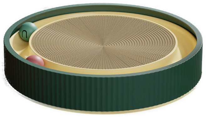 펫카 고양이 원형 트랙볼 스크래쳐, 그린, 1개