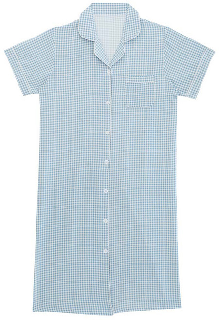 GLAM GONGGAM 女款柔軟襯衫式短袖連身睡衣