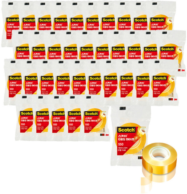 스카치 다용도 테이프 550 리필 18mm x 30m, 36개