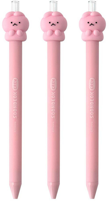 iiGEN 순덕이크루 만년 연필 HB, 핑크, 3개