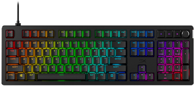 HYPERX Alloy Rise 機械式客製化電競韓文鍵盤, AR001, 紅軸, 黑色