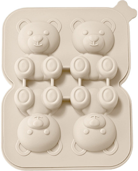UH홈데코 실리콘 곰돌이 얼음틀, 화이트, 1개