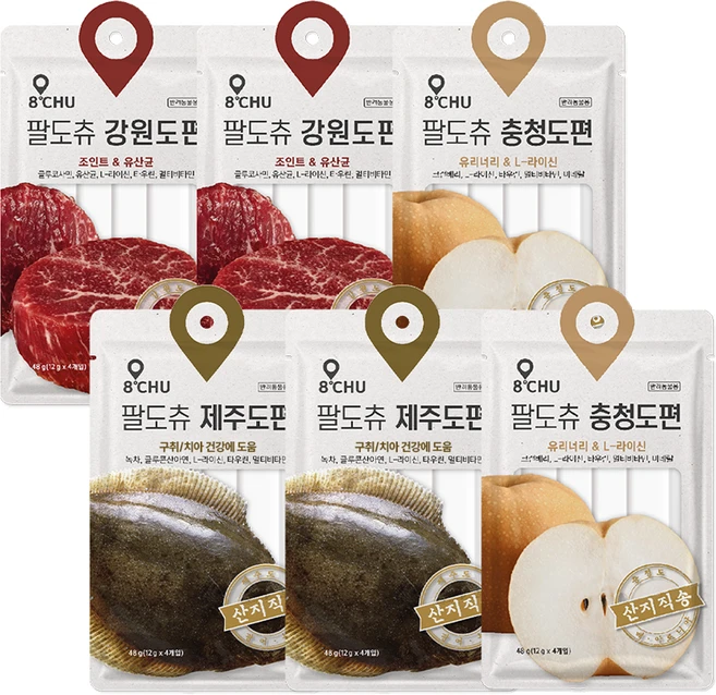 팔도츄 반려동물 버라이어티팩 12g x 6종 x 4p 세트, 혼합맛, 48g, 1세트 - 쿠팡